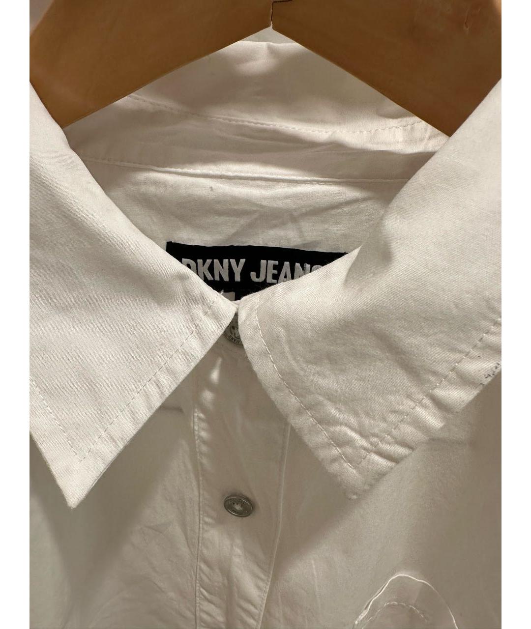 DKNY Белая хлопковая рубашка, фото 7