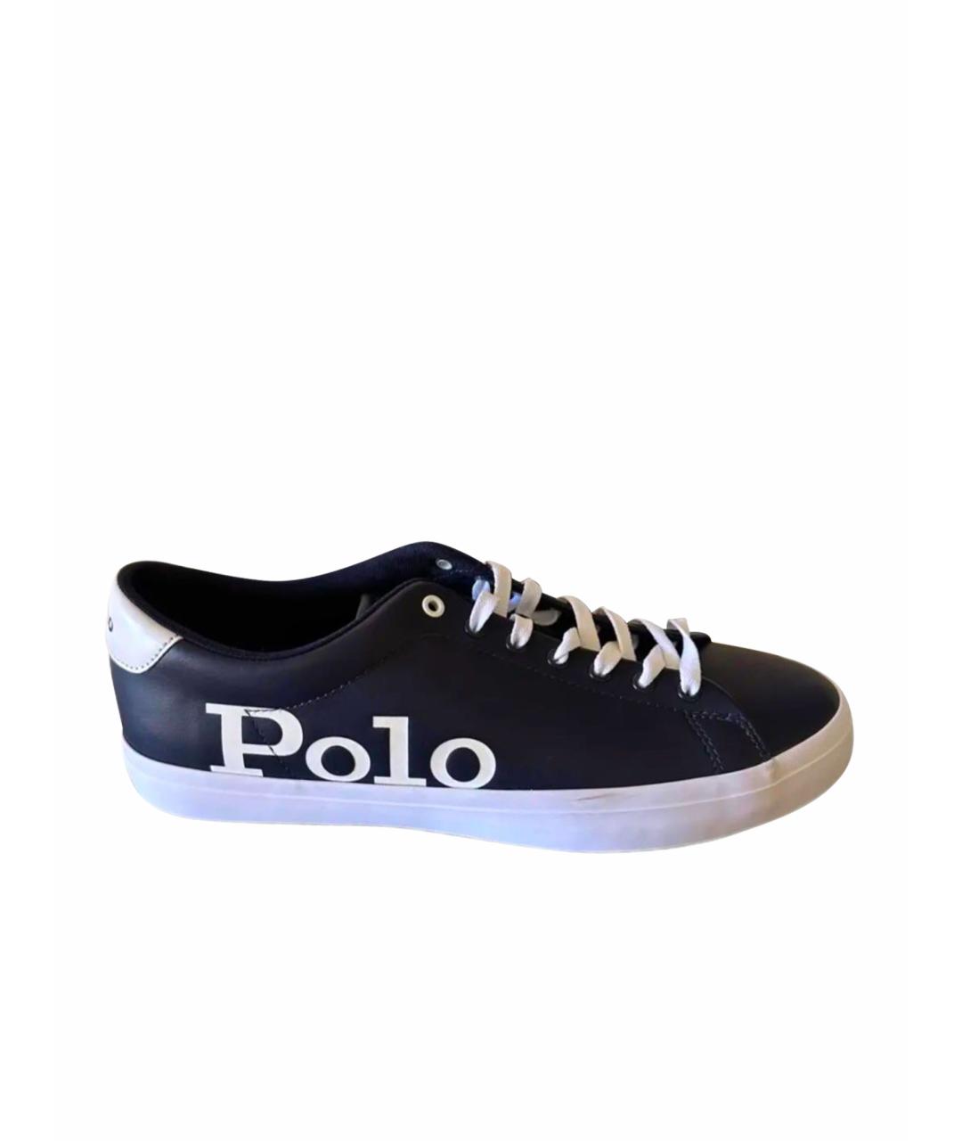 POLO RALPH LAUREN Темно-синие кожаные низкие кроссовки / кеды, фото 1