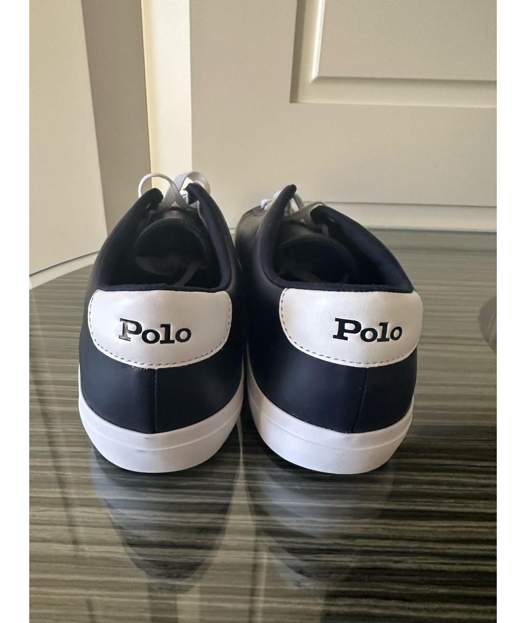 POLO RALPH LAUREN Темно-синие кожаные низкие кроссовки / кеды, фото 2