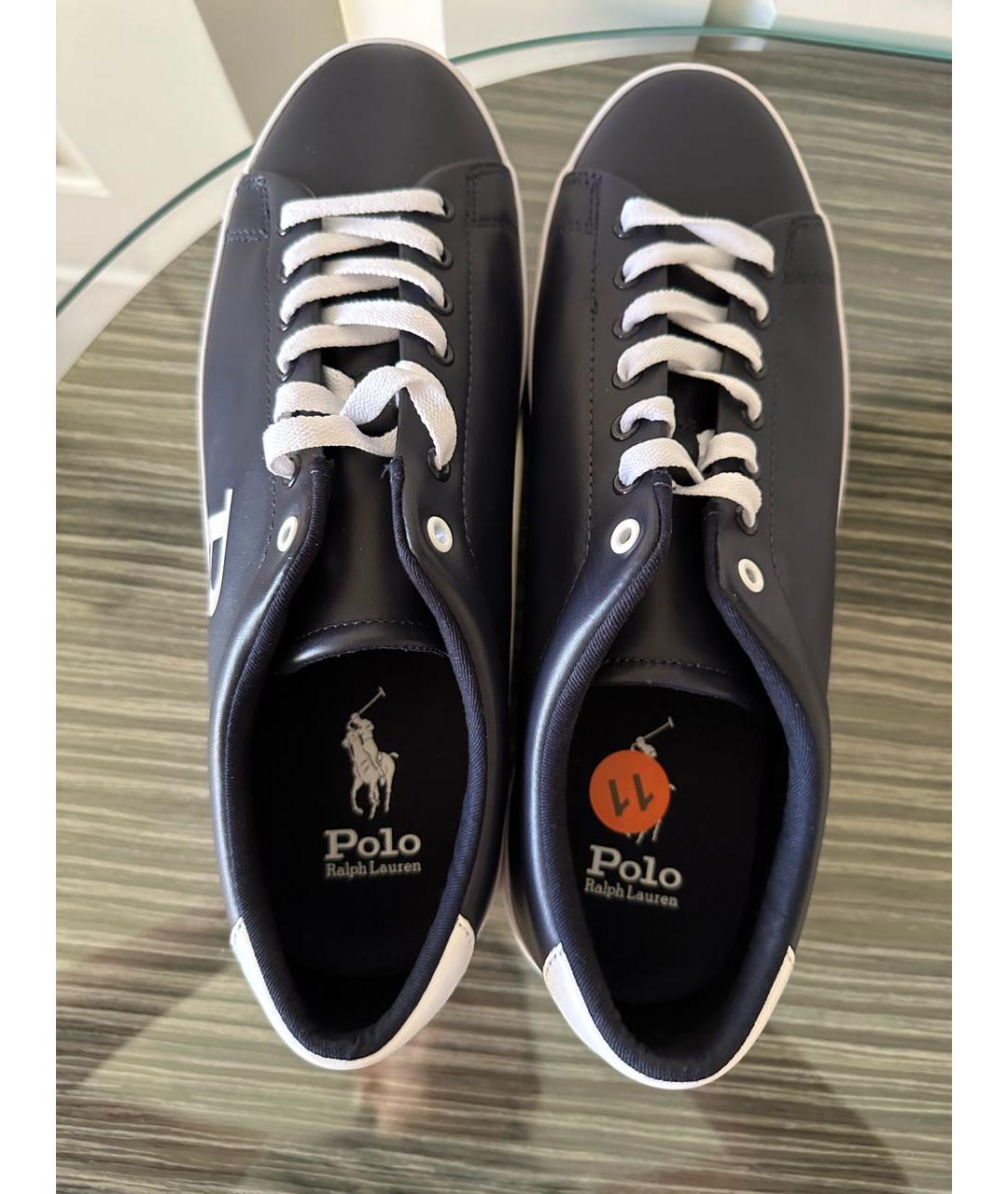 POLO RALPH LAUREN Темно-синие кожаные низкие кроссовки / кеды, фото 3