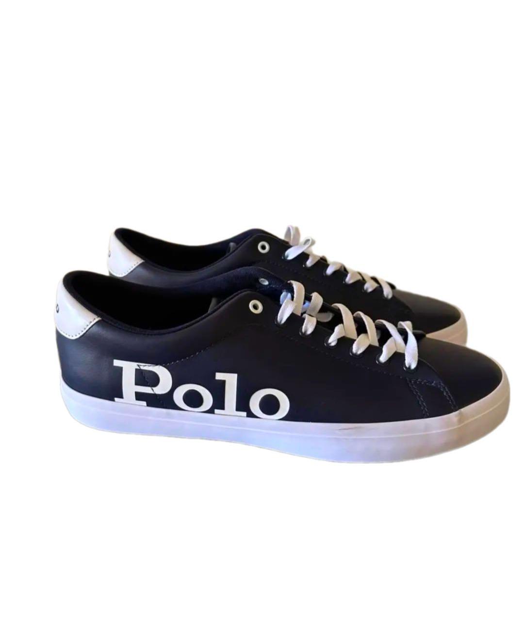 POLO RALPH LAUREN Темно-синие кожаные низкие кроссовки / кеды, фото 9