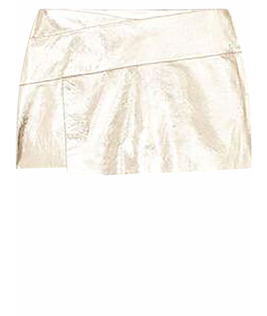 BA&SH Золотая кожаная юбка мини, фото 1