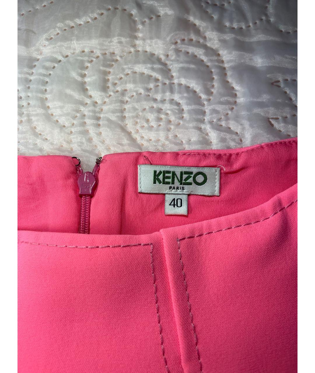KENZO Розовая полиэстеровая юбка мини, фото 3
