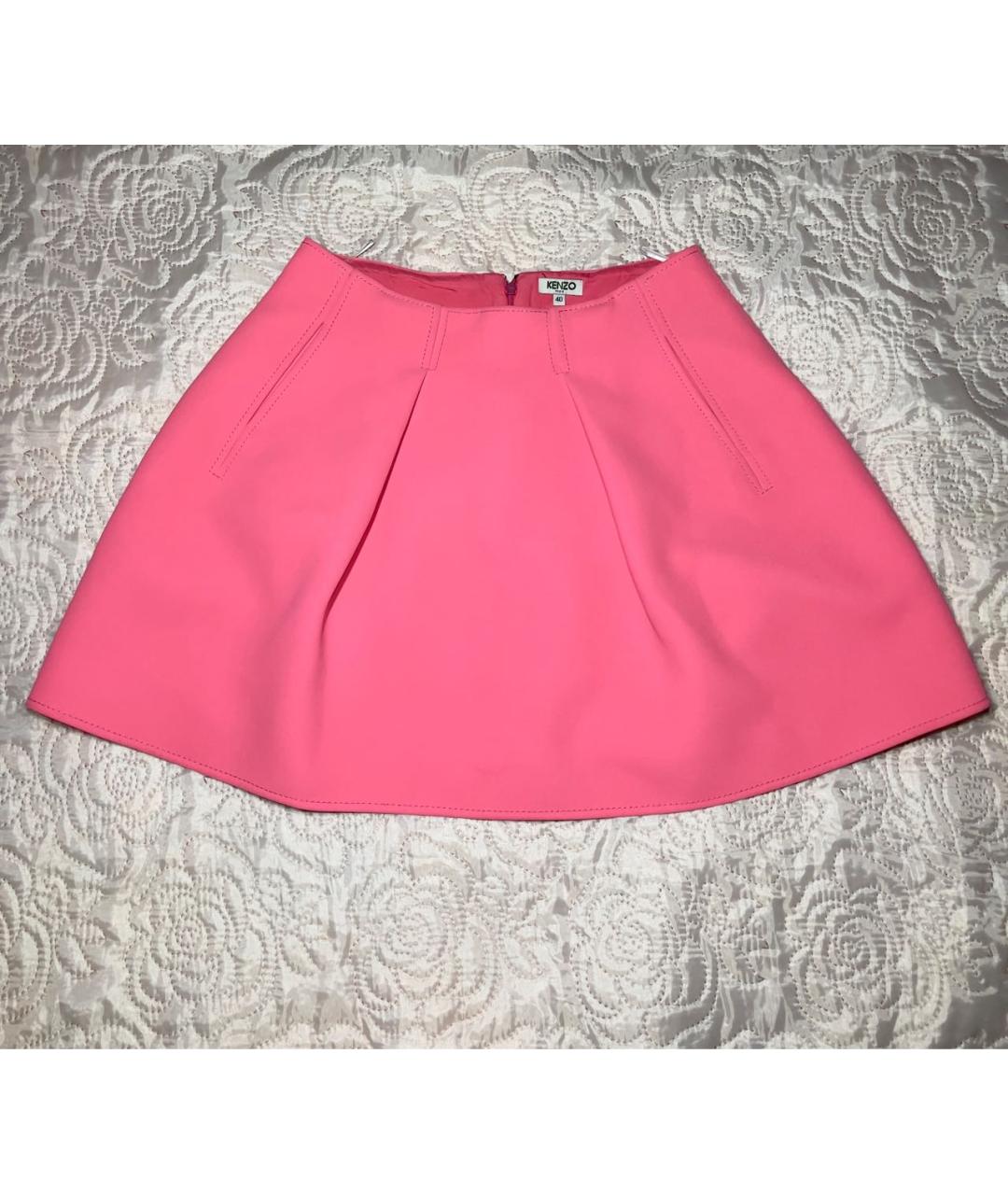 KENZO Розовая полиэстеровая юбка мини, фото 5