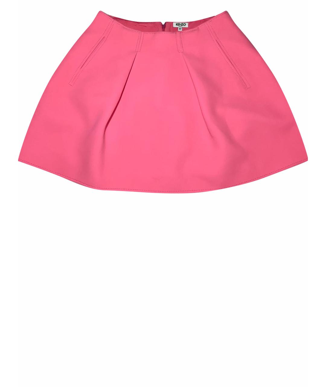 KENZO Розовая полиэстеровая юбка мини, фото 1