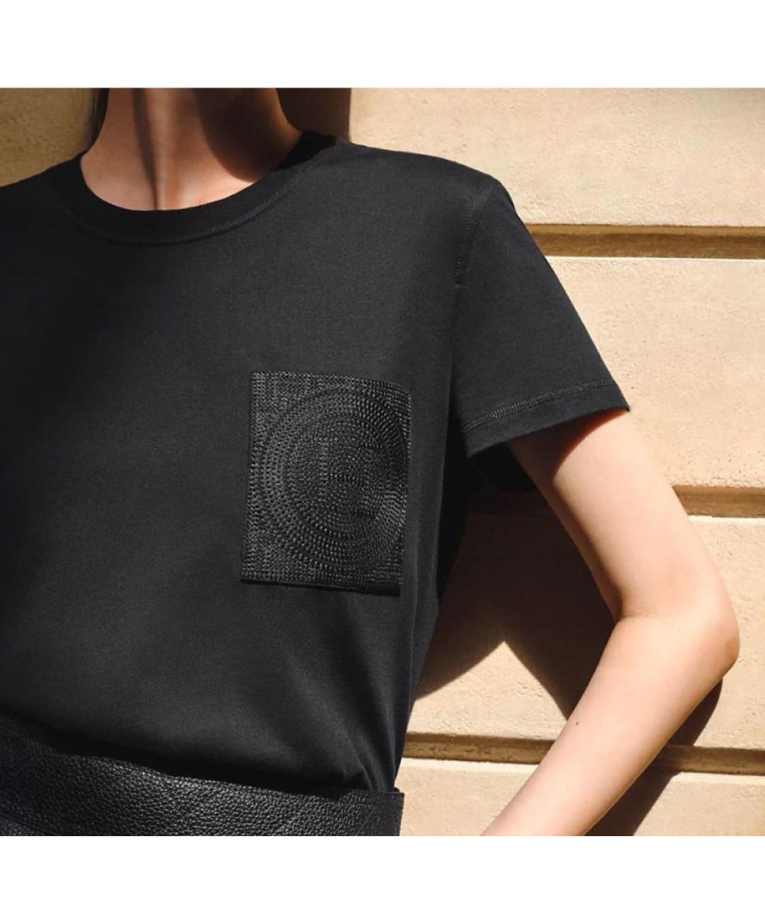 HERMES PRE-OWNED Черная хлопковая футболка, фото 4