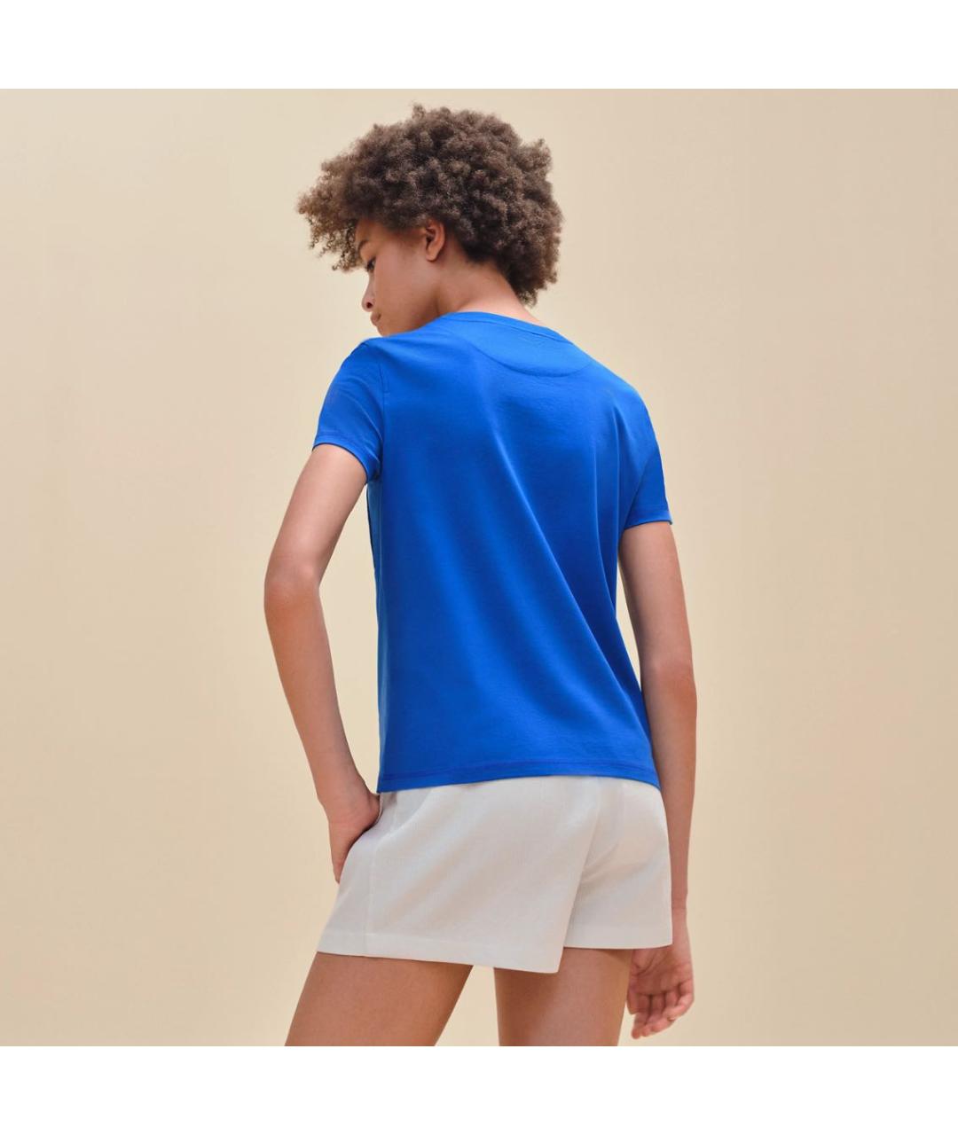 HERMES PRE-OWNED Синяя хлопковая футболка, фото 2