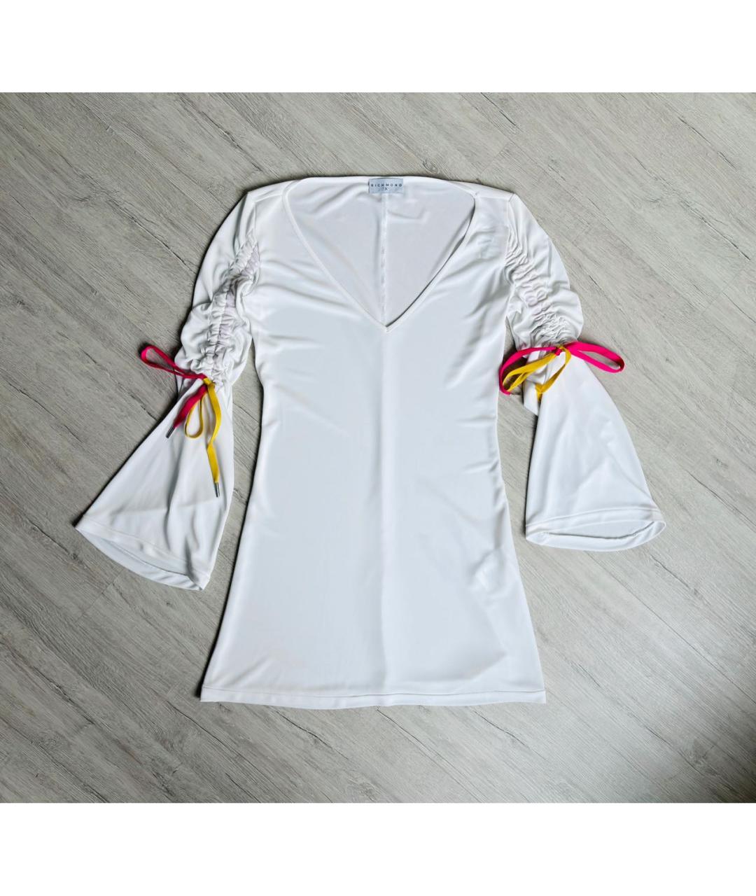 JOHN RICHMOND Белое полиэстеровое повседневное платье, фото 5