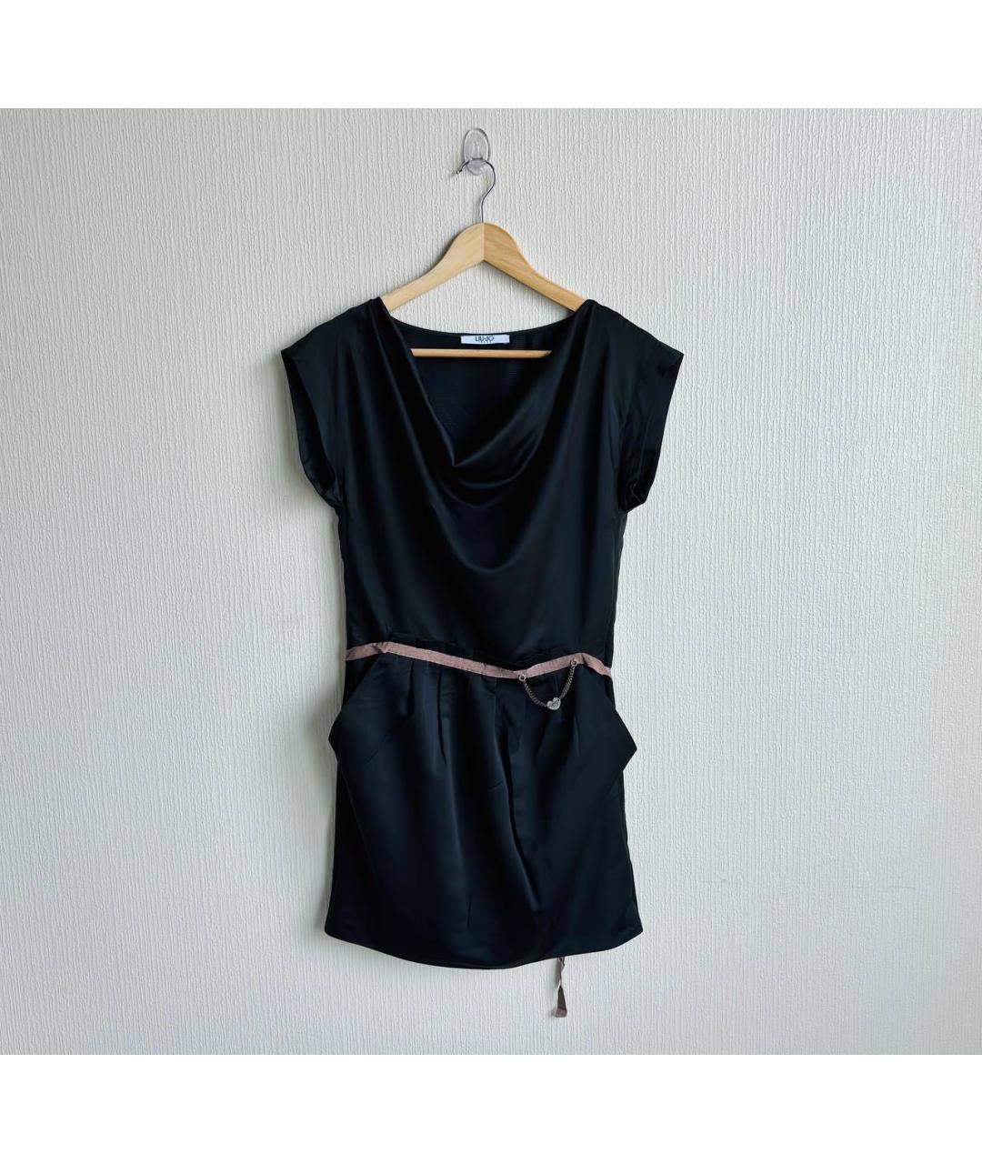 LIU JO Черное полиэстеровое коктейльное платье, фото 9