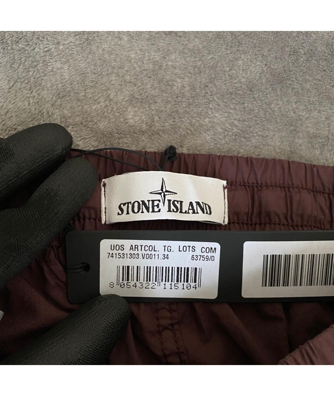 STONE ISLAND Бордовые повседневные брюки, фото 3