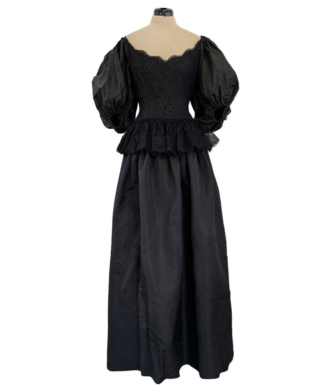 OSCAR DE LA RENTA Черное кружевное вечернее платье, фото 3