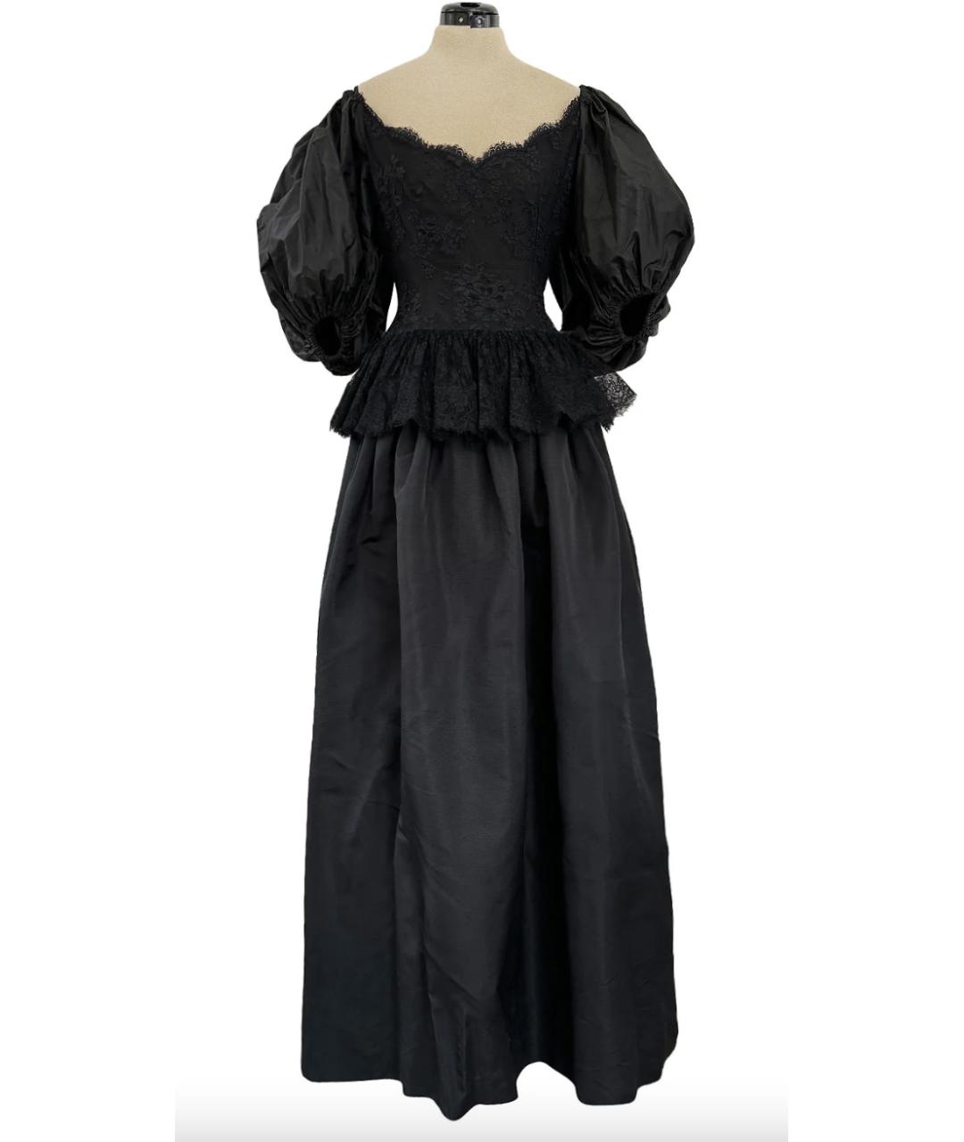 OSCAR DE LA RENTA Черное кружевное вечернее платье, фото 10