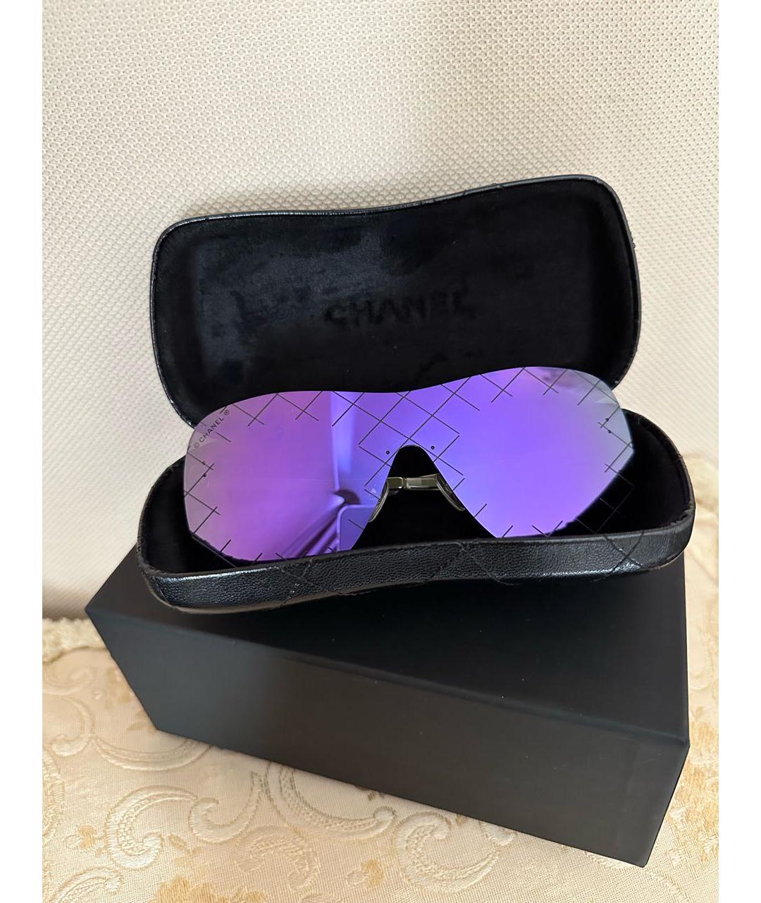 CHANEL PRE-OWNED Фиолетовые солнцезащитные очки, фото 9