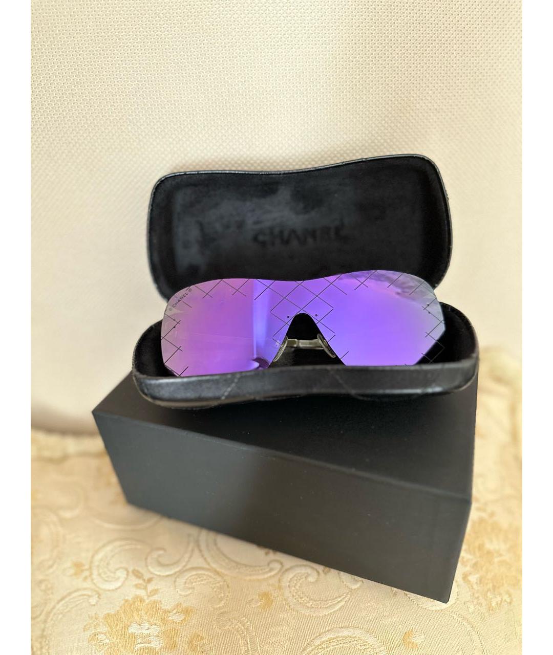 CHANEL PRE-OWNED Фиолетовые солнцезащитные очки, фото 8