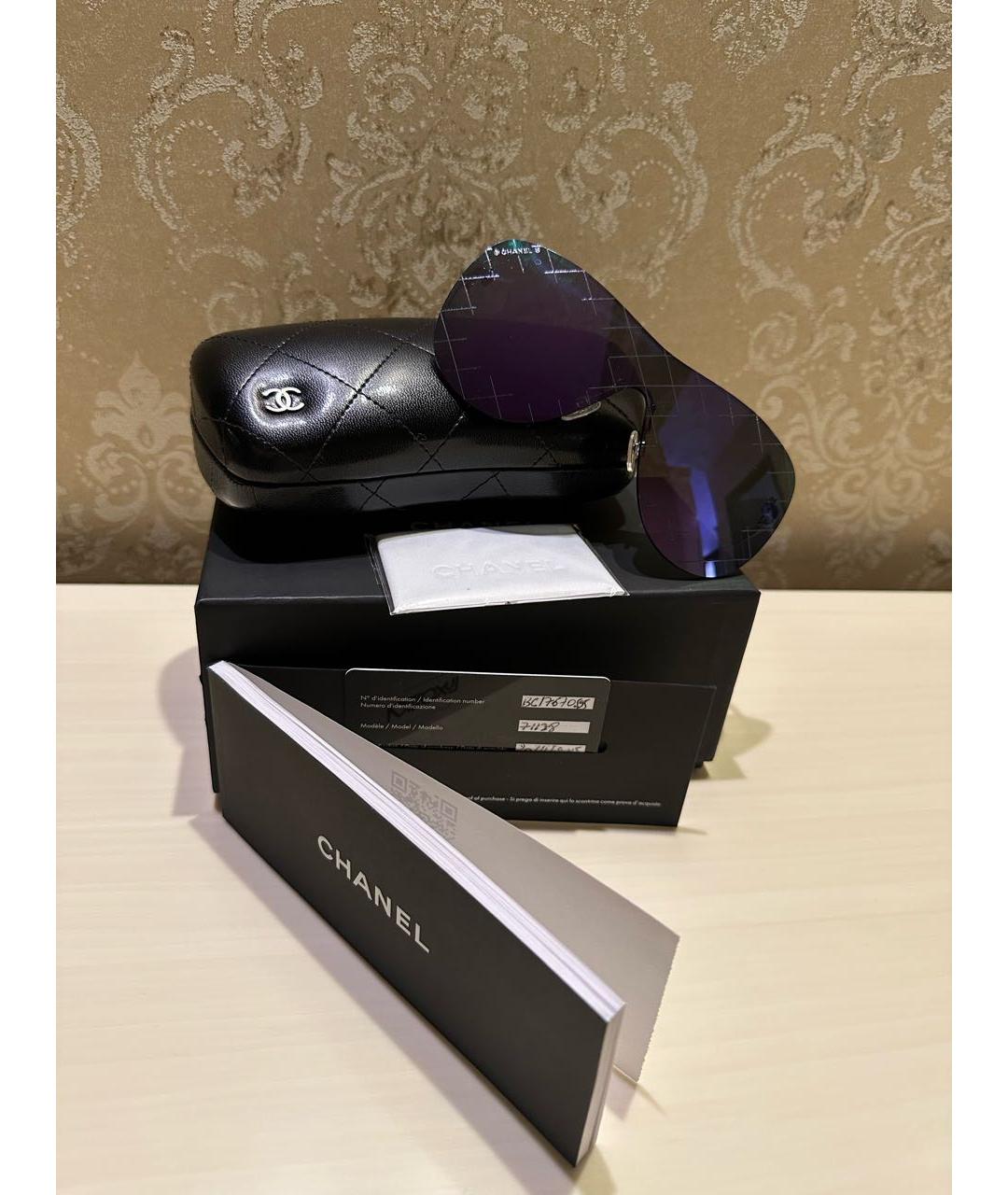 CHANEL PRE-OWNED Фиолетовые солнцезащитные очки, фото 6