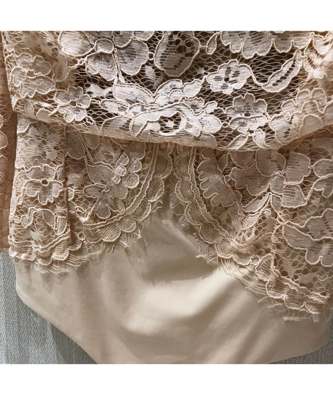 ELISABETTA FRANCHI Бежевая полиэстеровая блузы, фото 4