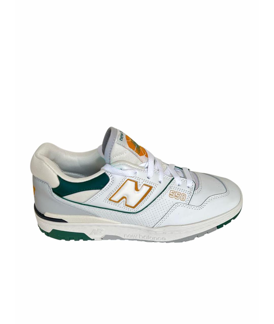 NEW BALANCE Белые кожаные низкие кроссовки / кеды, фото 1