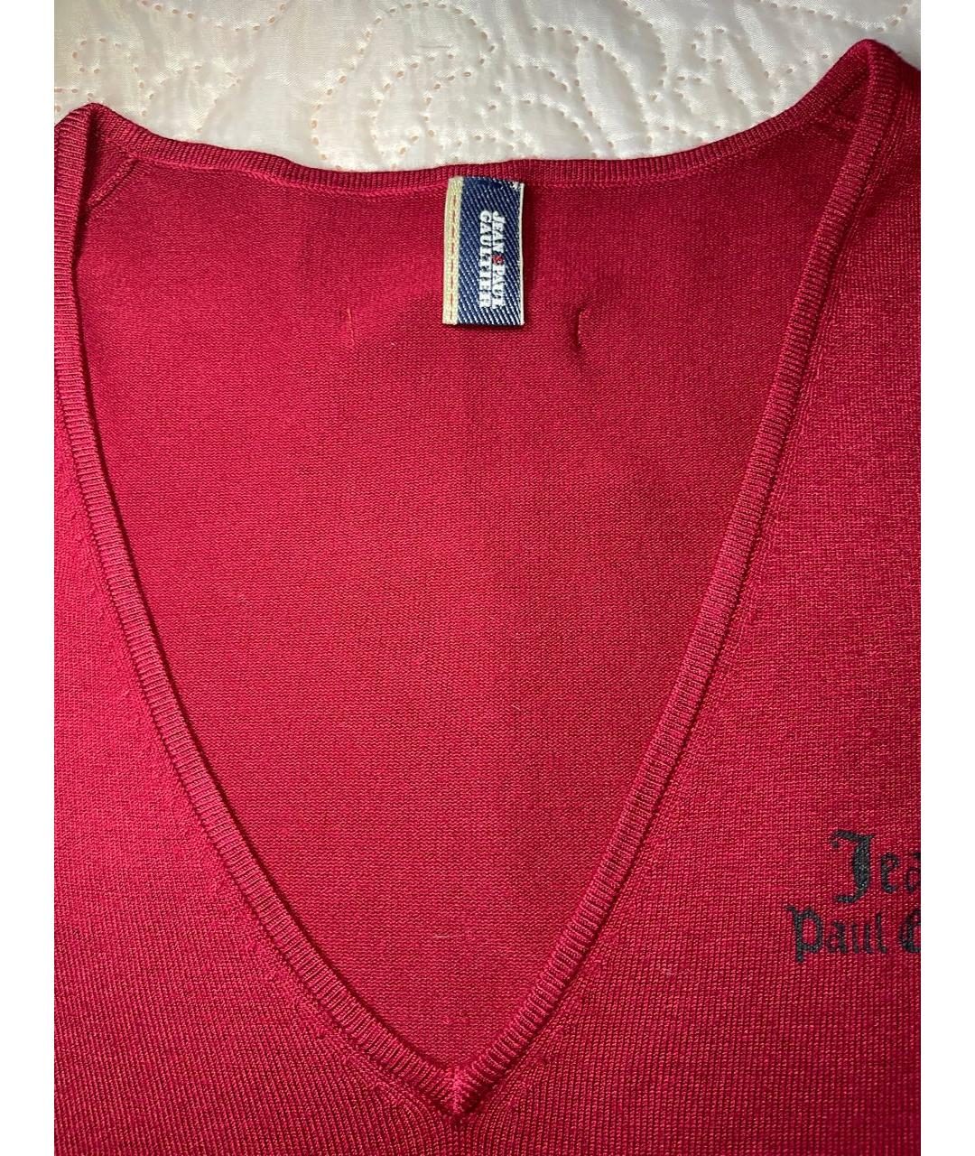 JEAN PAUL GAULTIER Бордовый вискозный джемпер / свитер, фото 3