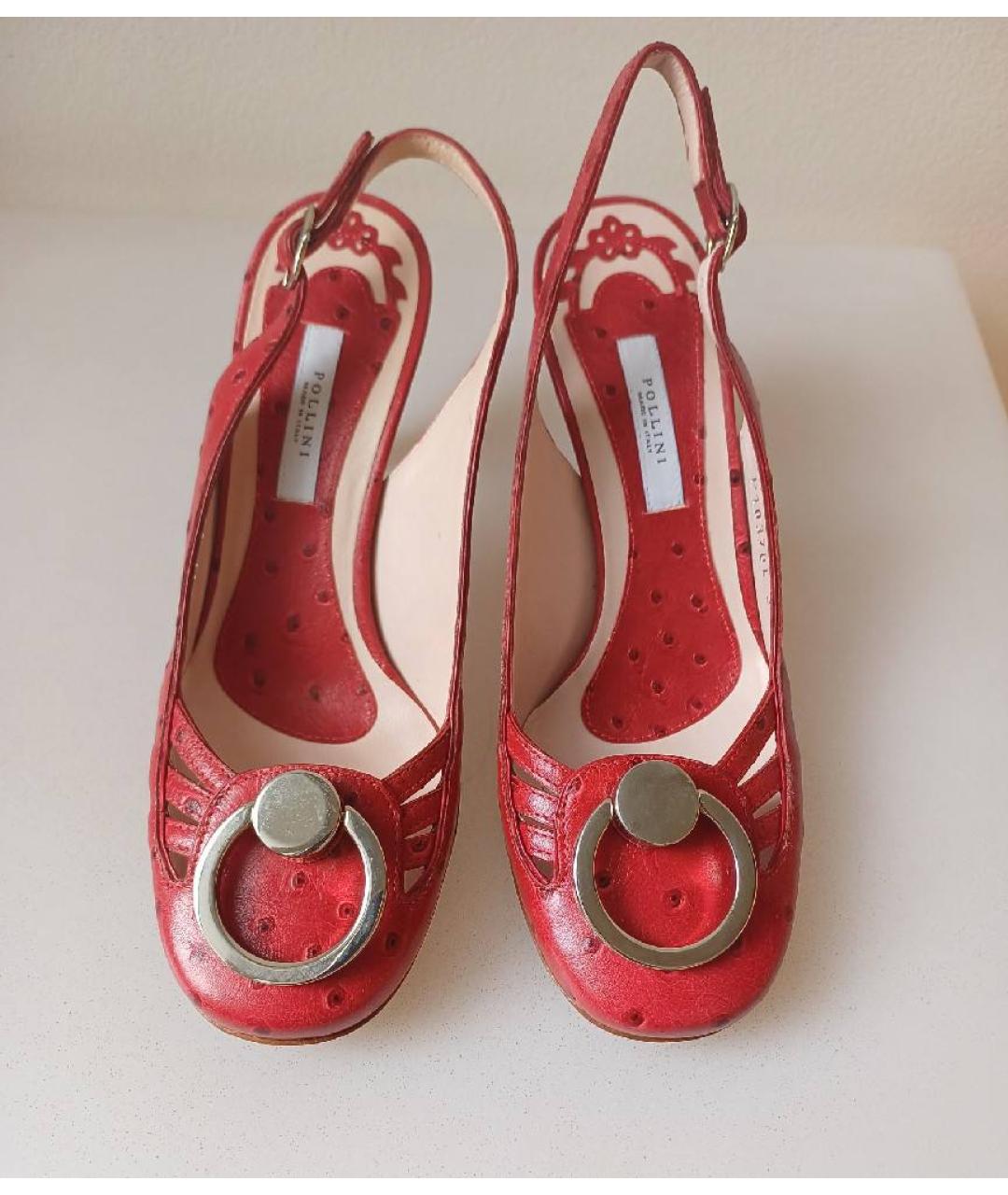 POLLINI Красные кожаные туфли, фото 2