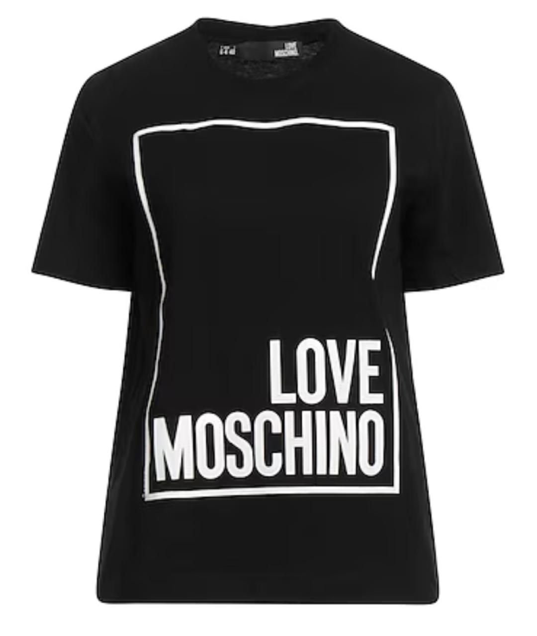 LOVE MOSCHINO Черная хлопковая футболка, фото 1