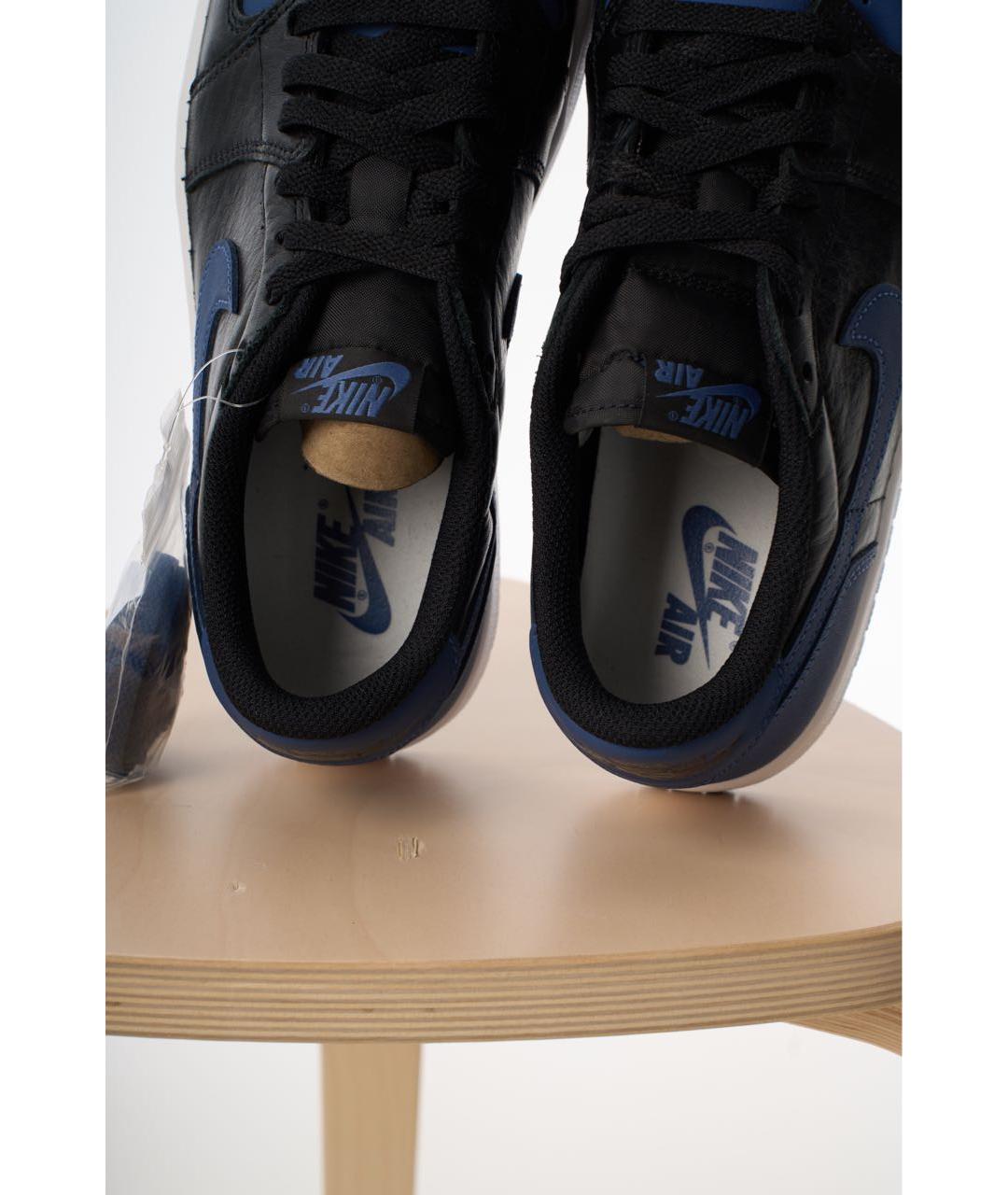 JORDAN Темно-синие кожаные низкие кроссовки / кеды, фото 5