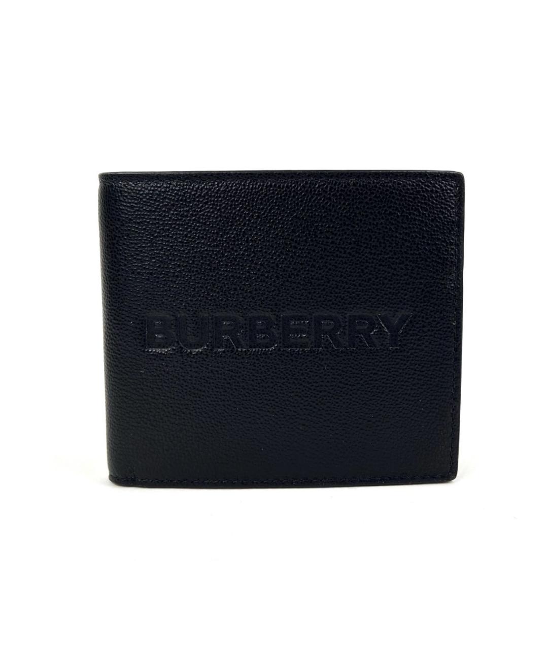BURBERRY Черный кожаный кошелек, фото 1