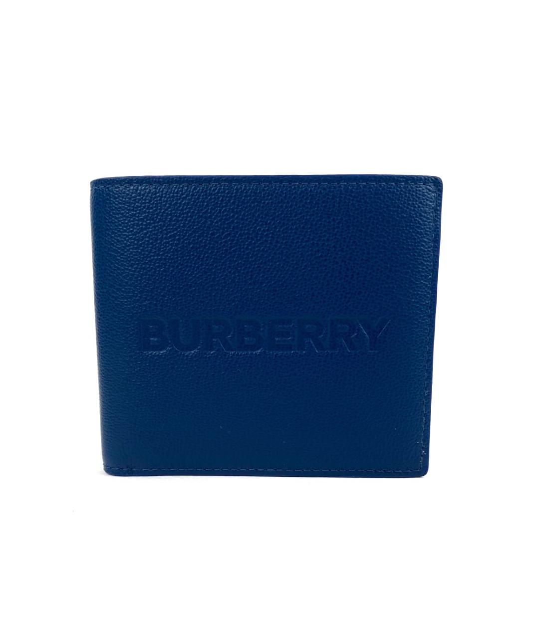 BURBERRY Синий кожаный кошелек, фото 1