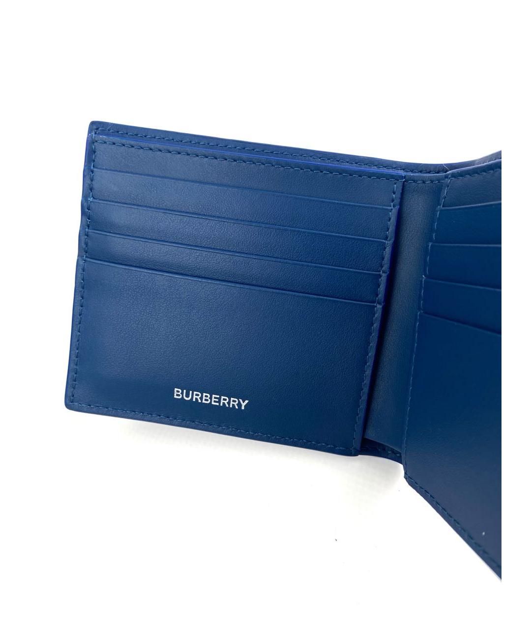 BURBERRY Синий кожаный кошелек, фото 4
