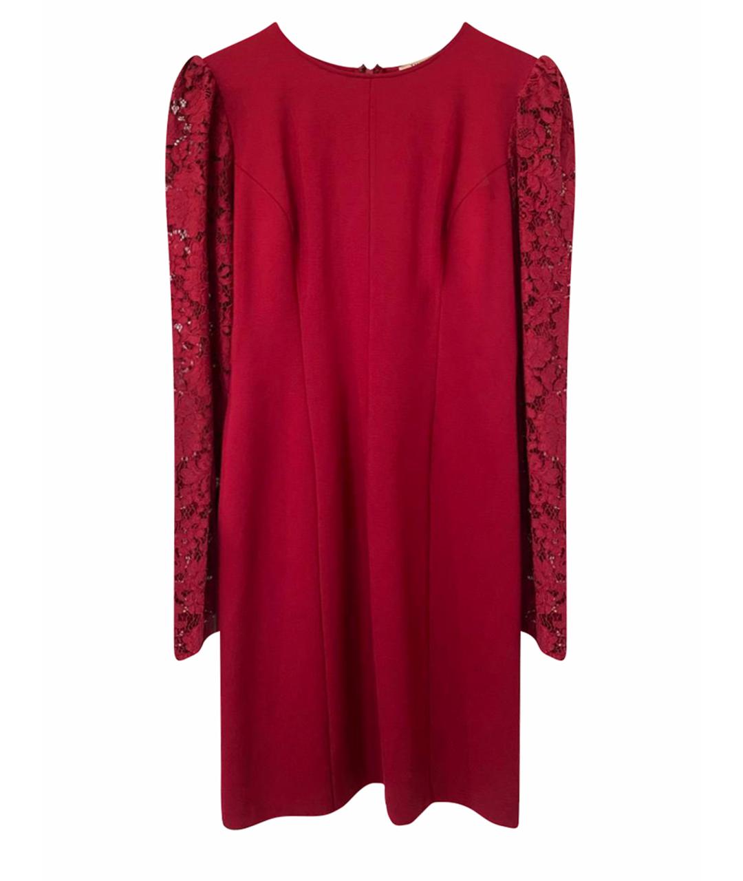 TWIN-SET Бордовое вискозное коктейльное платье, фото 1