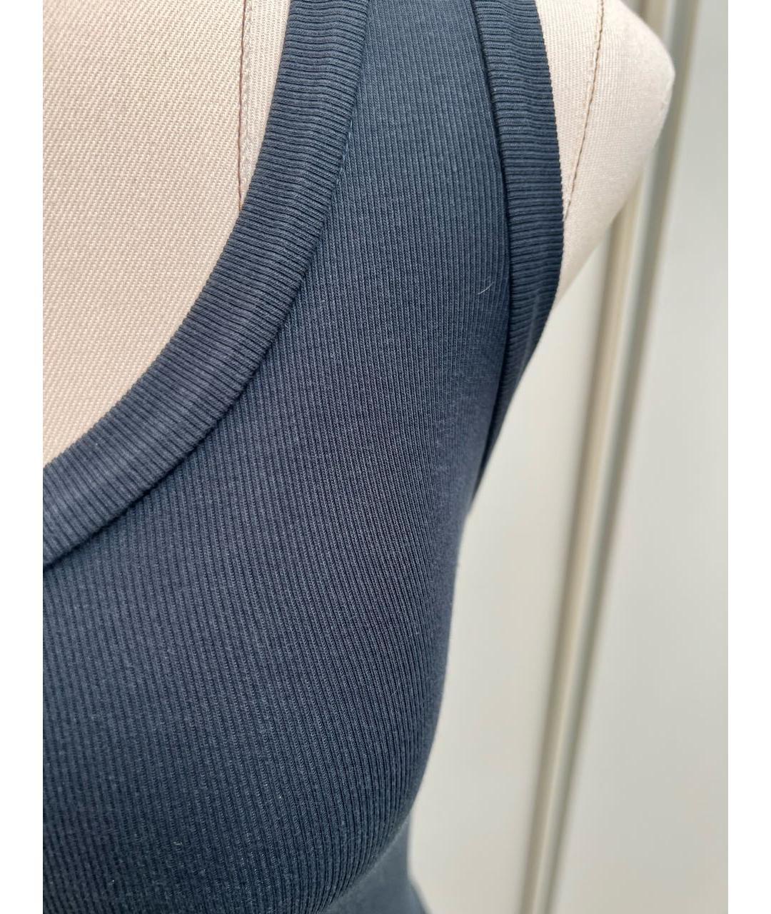 BRUNELLO CUCINELLI Темно-синяя майка, фото 4