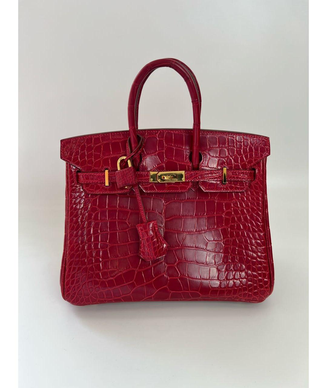 HERMES PRE-OWNED Красная сумка с короткими ручками из экзотической кожи, фото 8