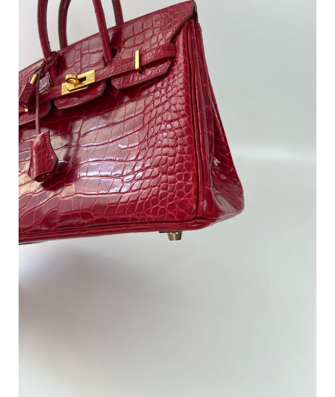 HERMES PRE-OWNED Красная сумка с короткими ручками из экзотической кожи, фото 5