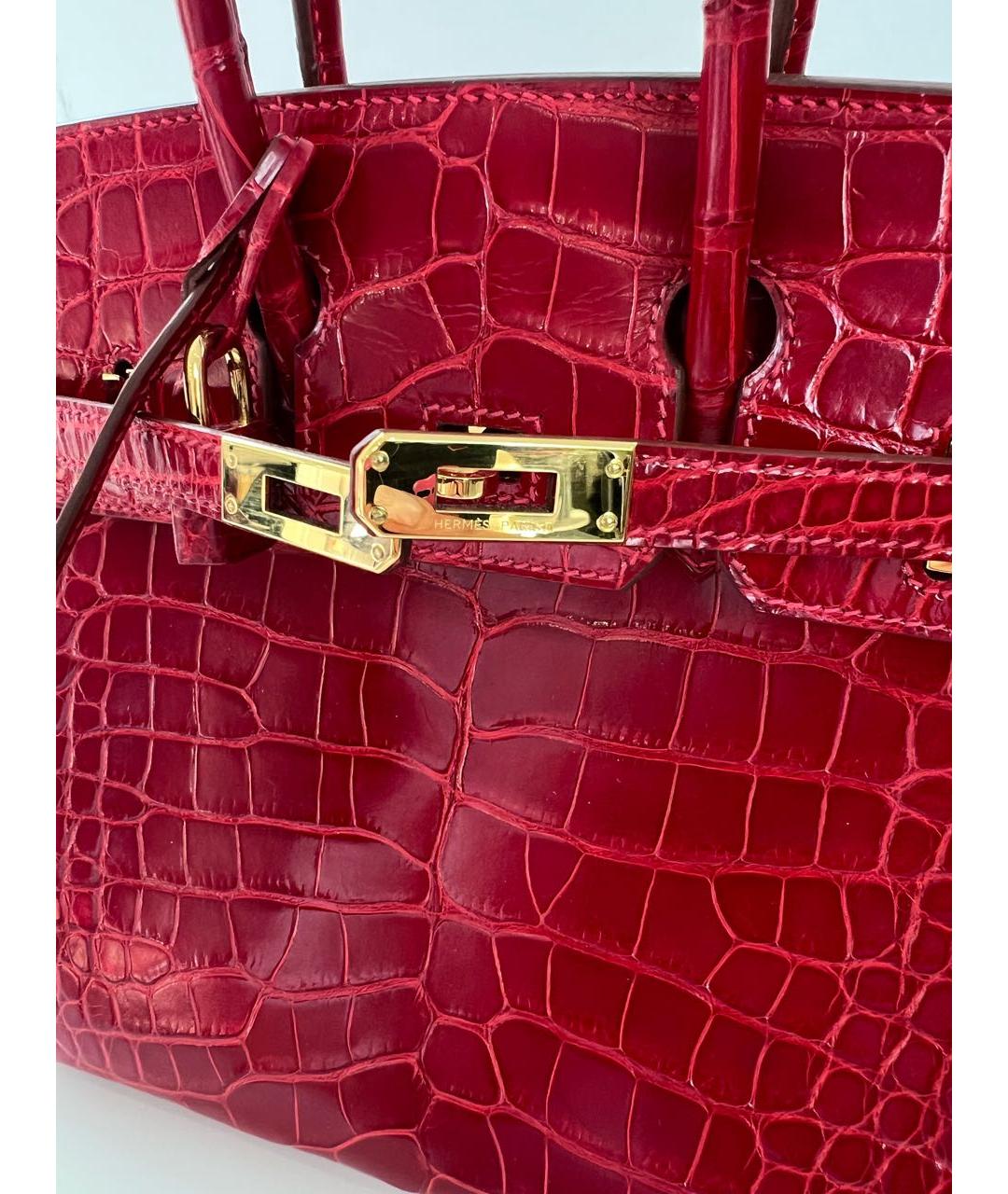 HERMES PRE-OWNED Красная сумка с короткими ручками из экзотической кожи, фото 6