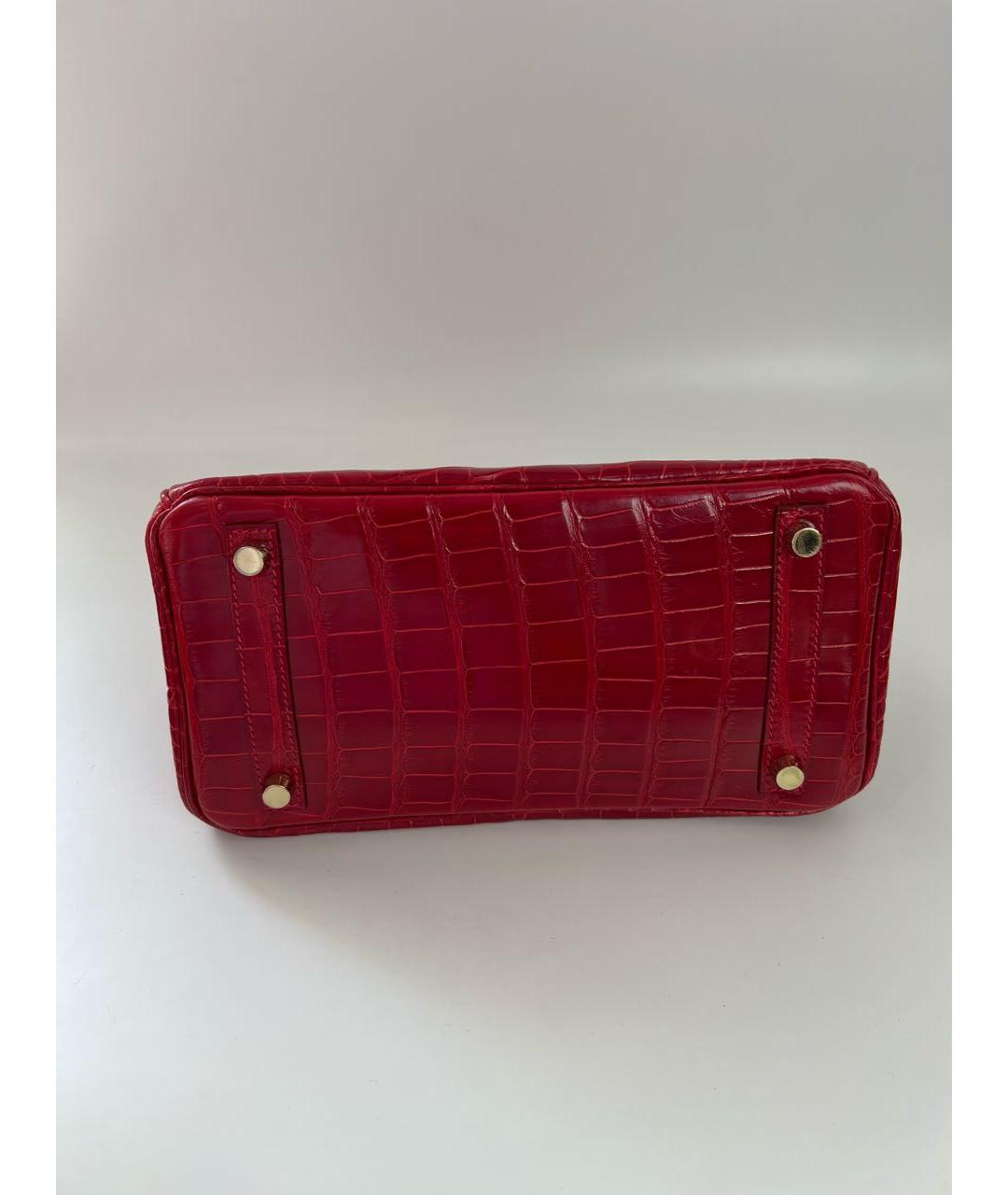 HERMES PRE-OWNED Красная сумка с короткими ручками из экзотической кожи, фото 7
