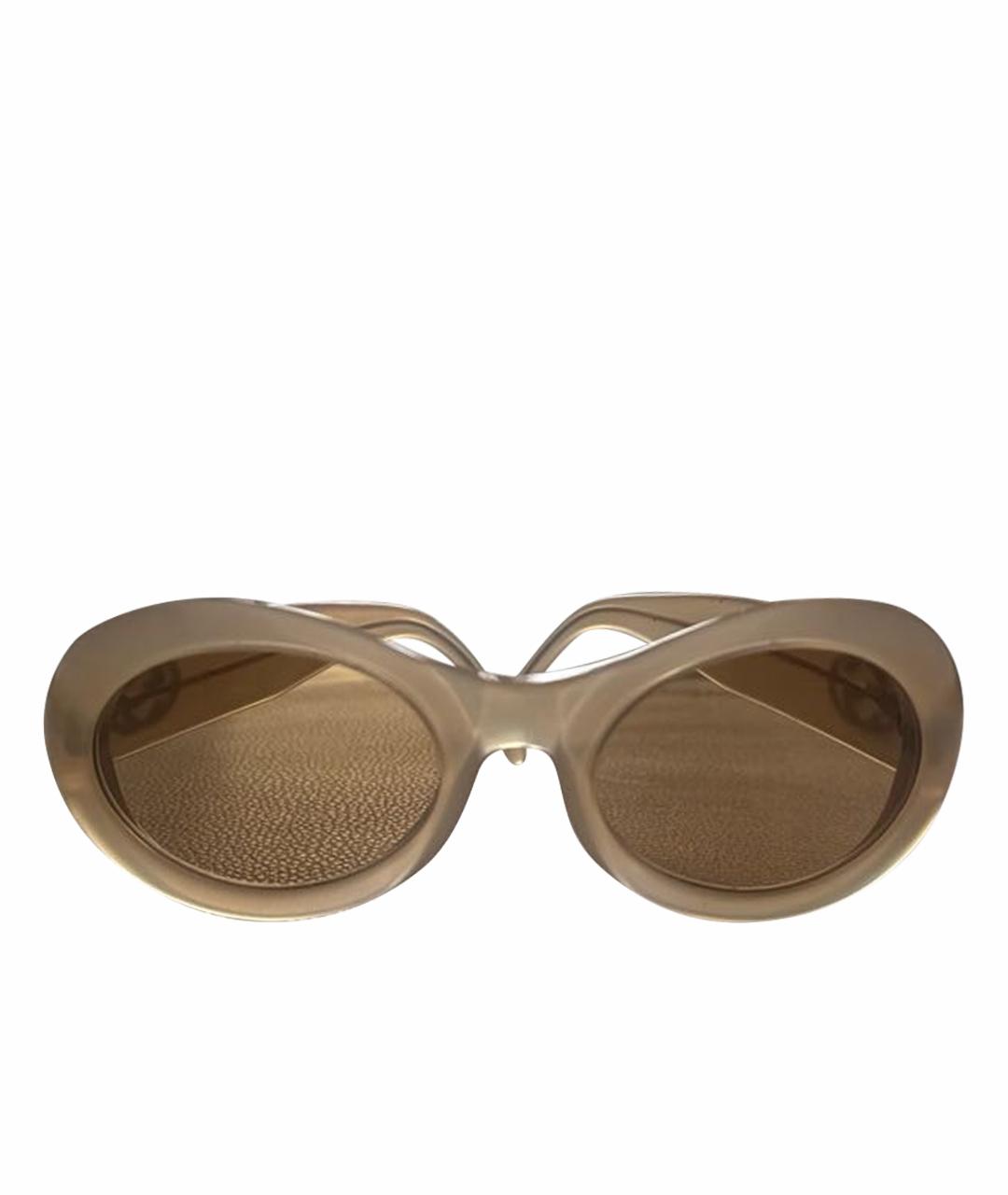 GUCCI Бежевые пластиковые солнцезащитные очки, фото 1