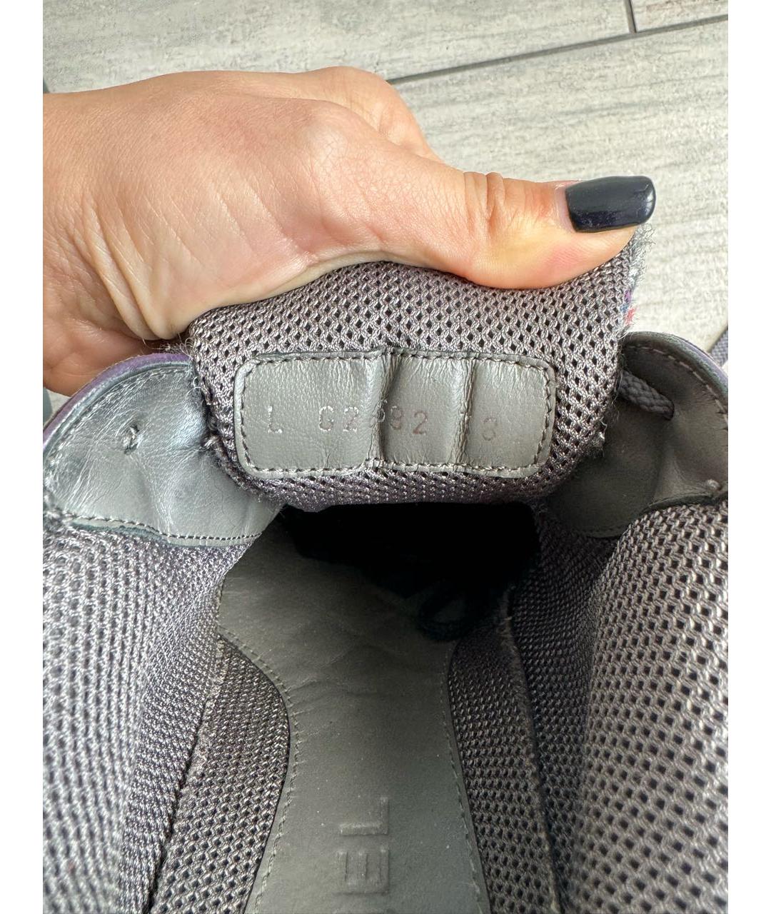 CHANEL PRE-OWNED Серые кожаные кроссовки, фото 5