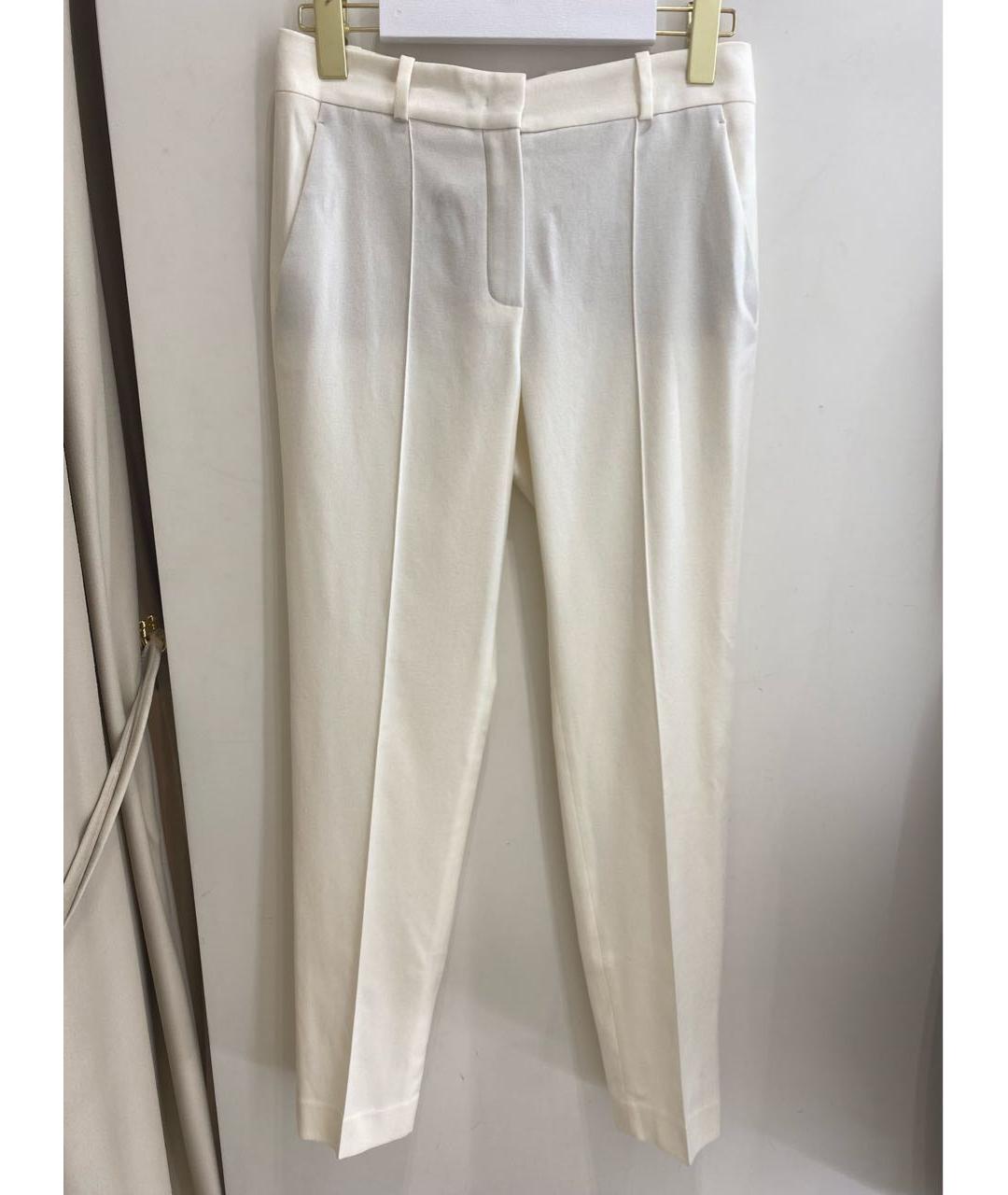 LORO PIANA Белые кашемировые прямые брюки, фото 9