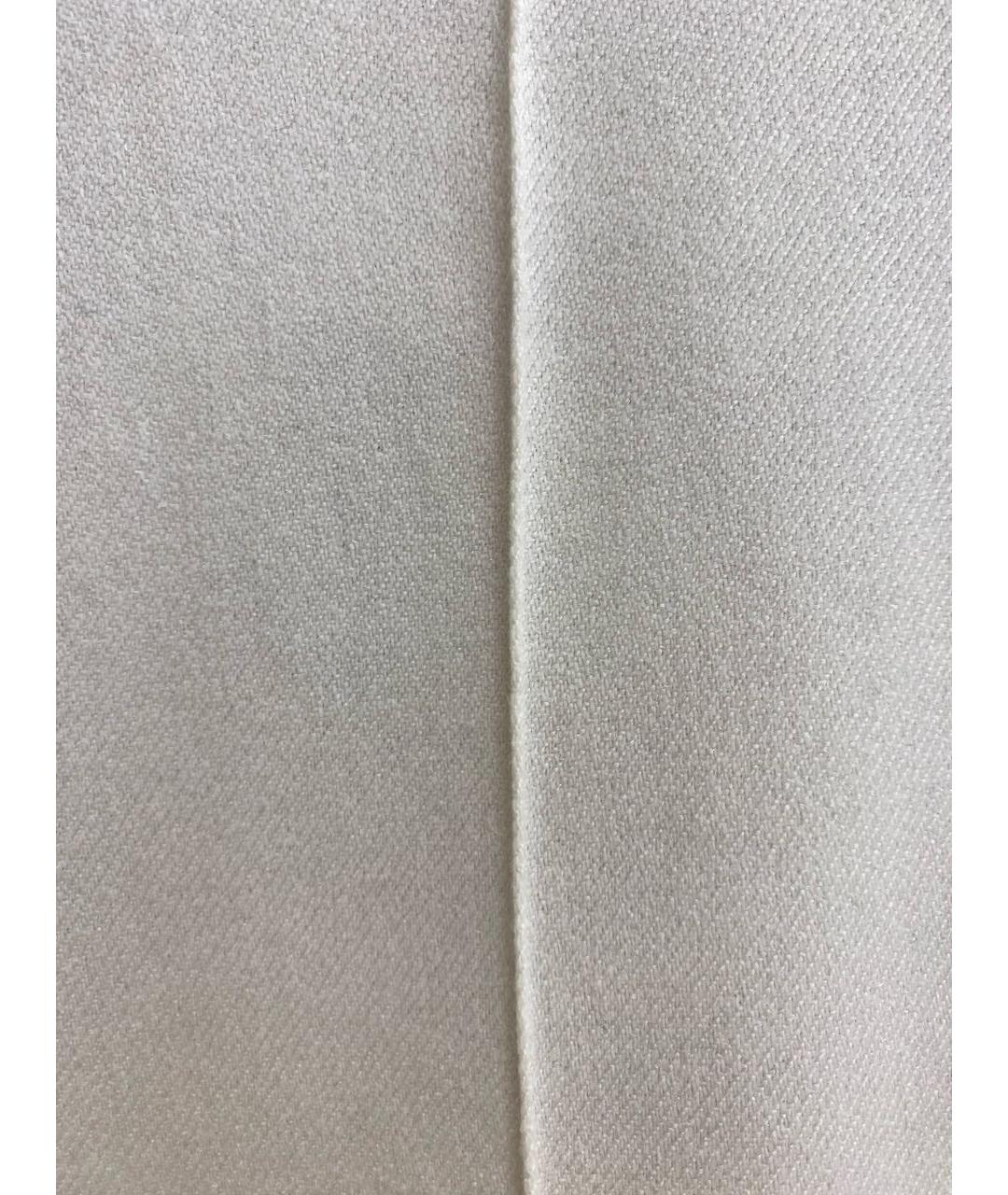 LORO PIANA Белые кашемировые прямые брюки, фото 7