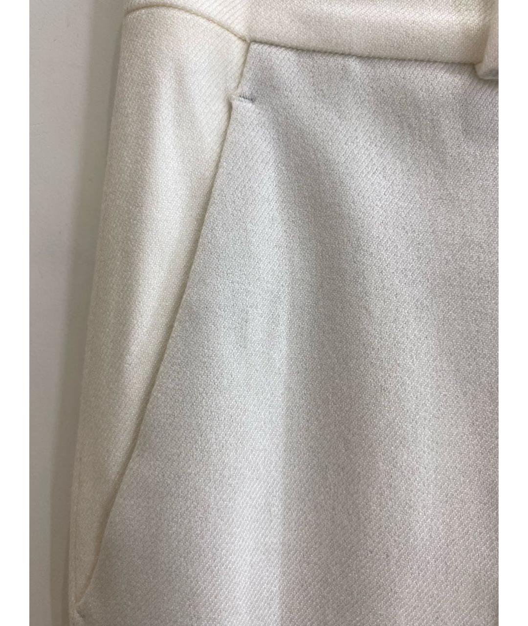 LORO PIANA Белые кашемировые прямые брюки, фото 8