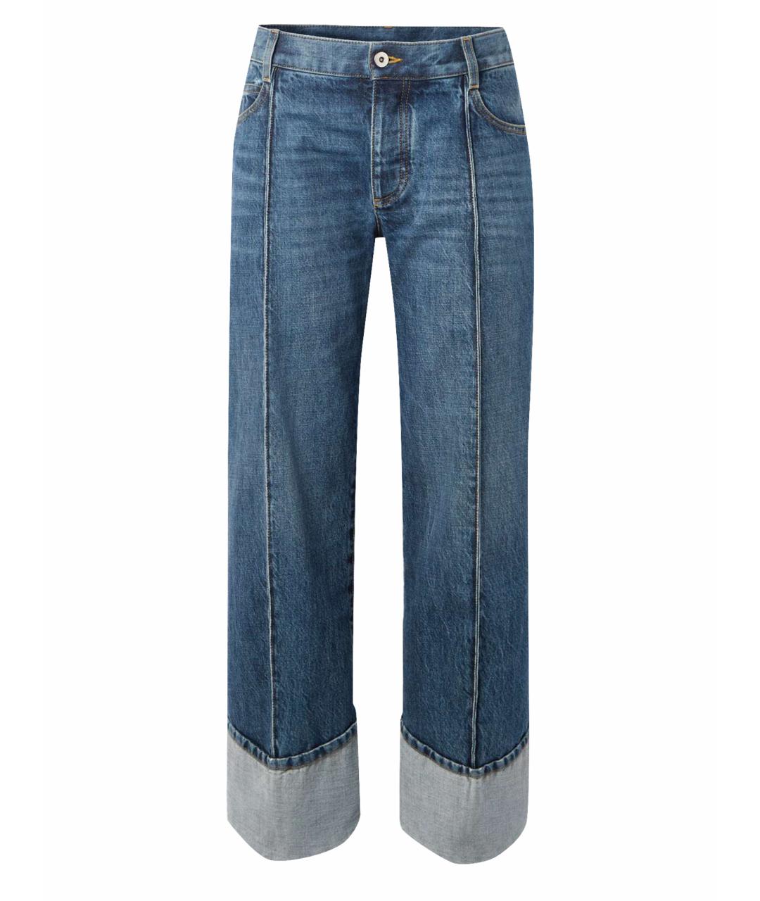 BOTTEGA VENETA Темно-синие хлопковые прямые джинсы, фото 1