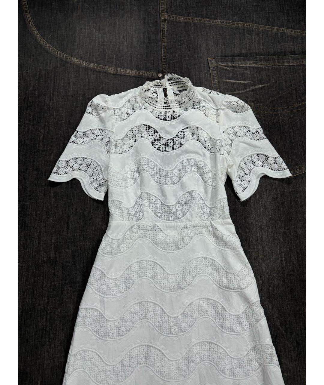 SANDRO Белое замшевое повседневное платье, фото 3