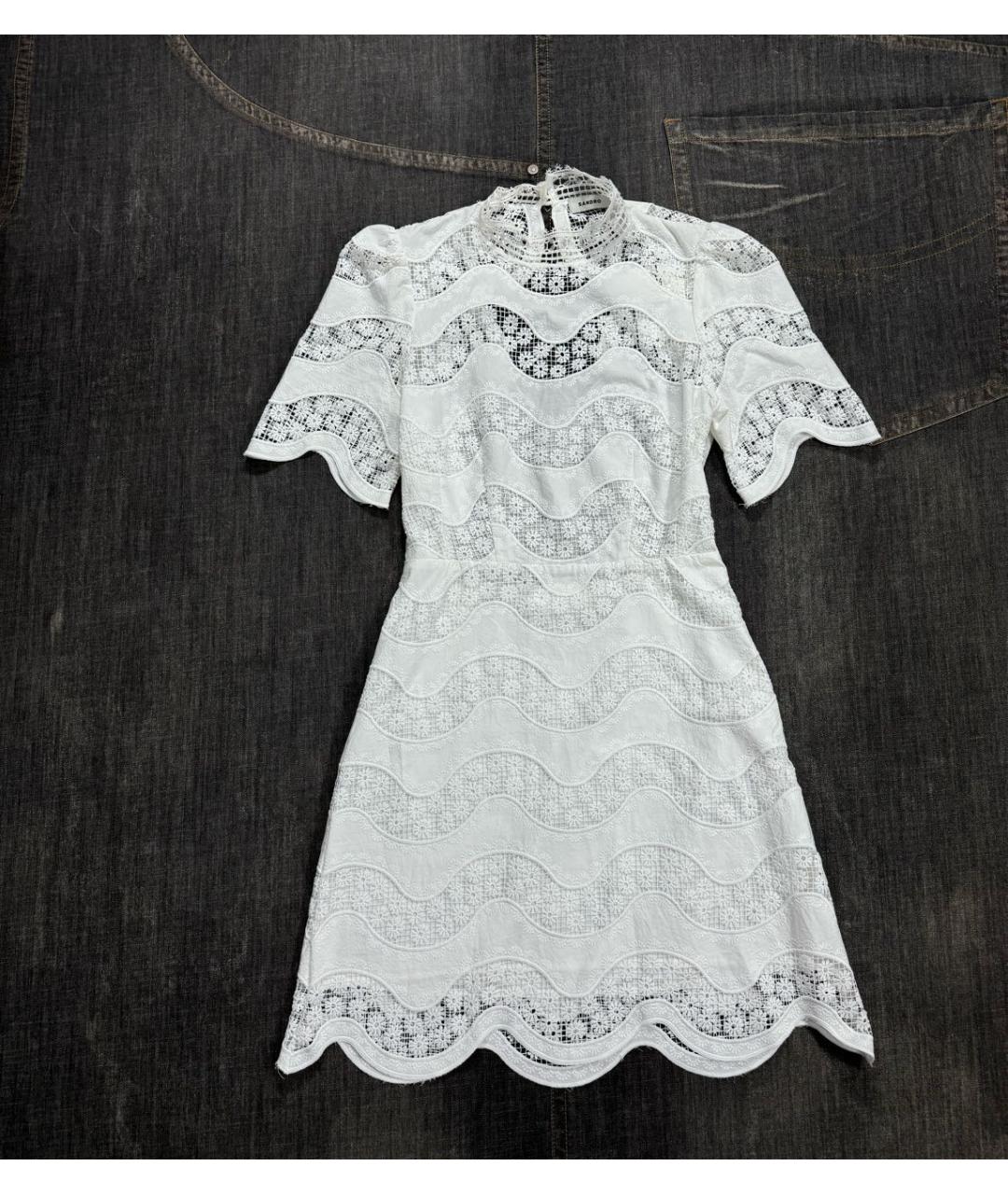 SANDRO Белое замшевое повседневное платье, фото 8
