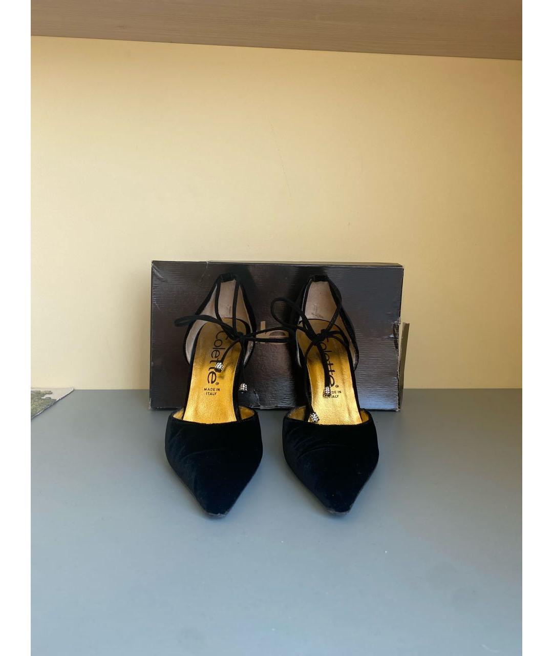 Colette Malouf Черные бархатные туфли, фото 2