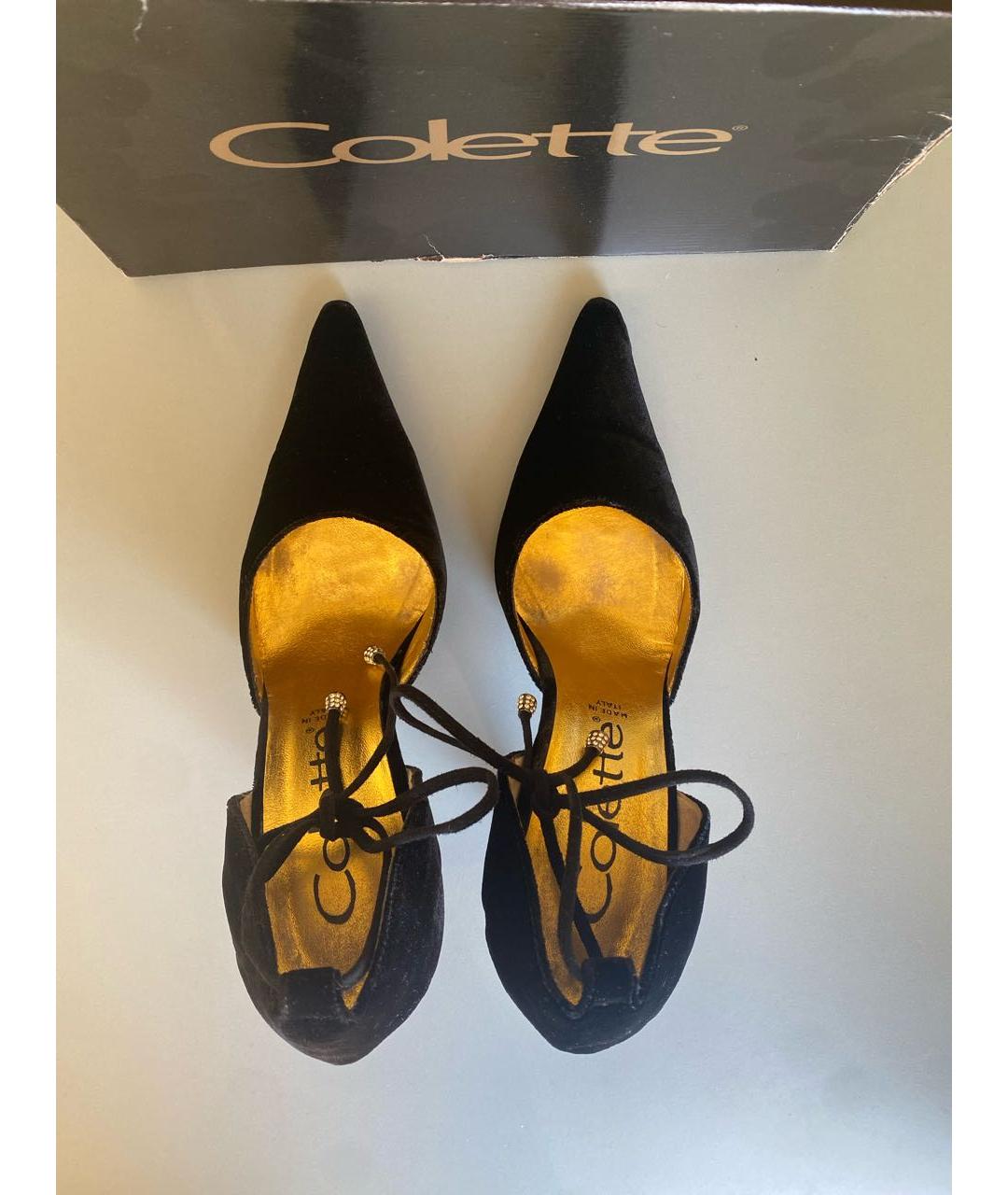 Colette Malouf Черные бархатные туфли, фото 3
