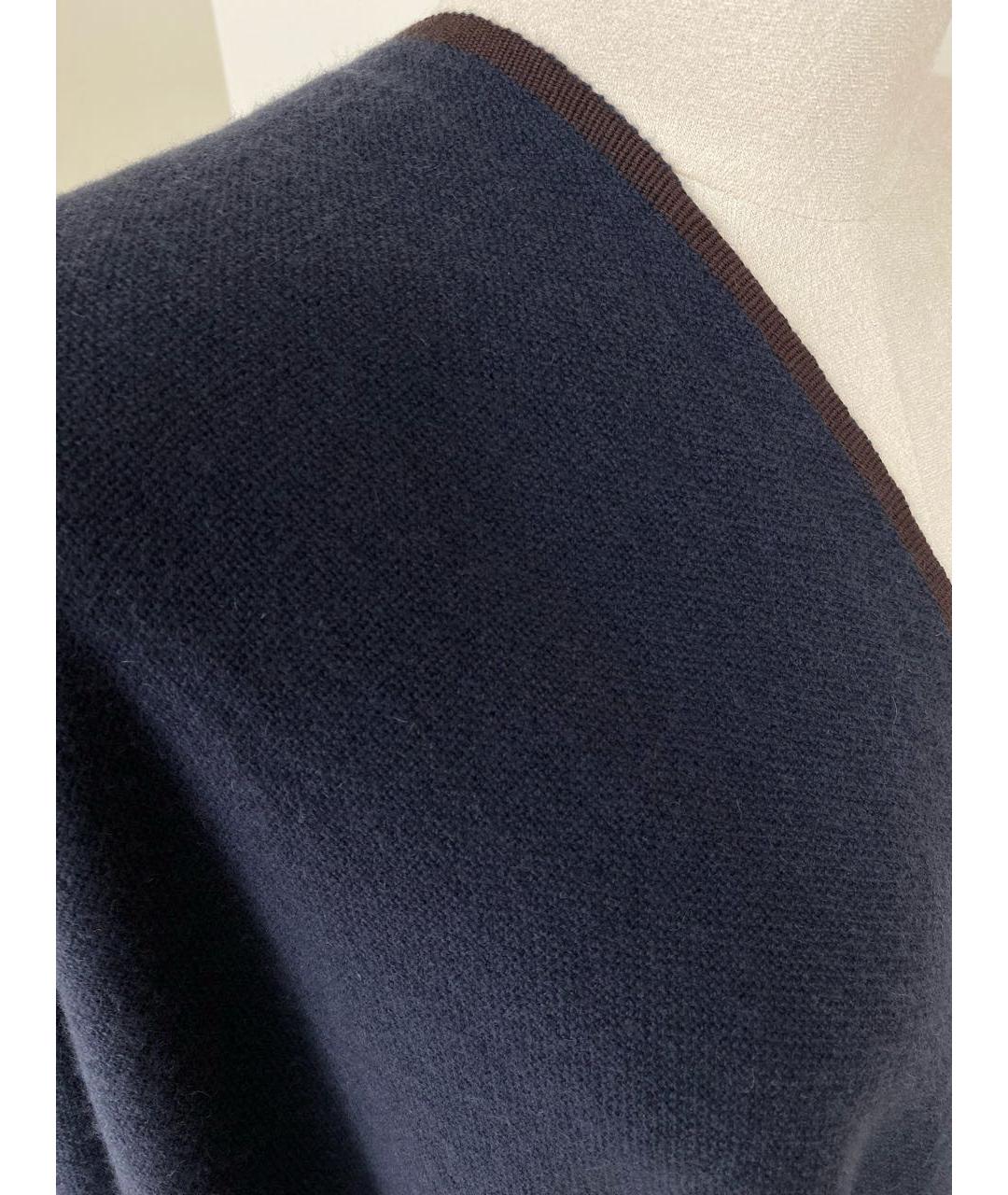 LORO PIANA Темно-синий кашемировый шарф, фото 2