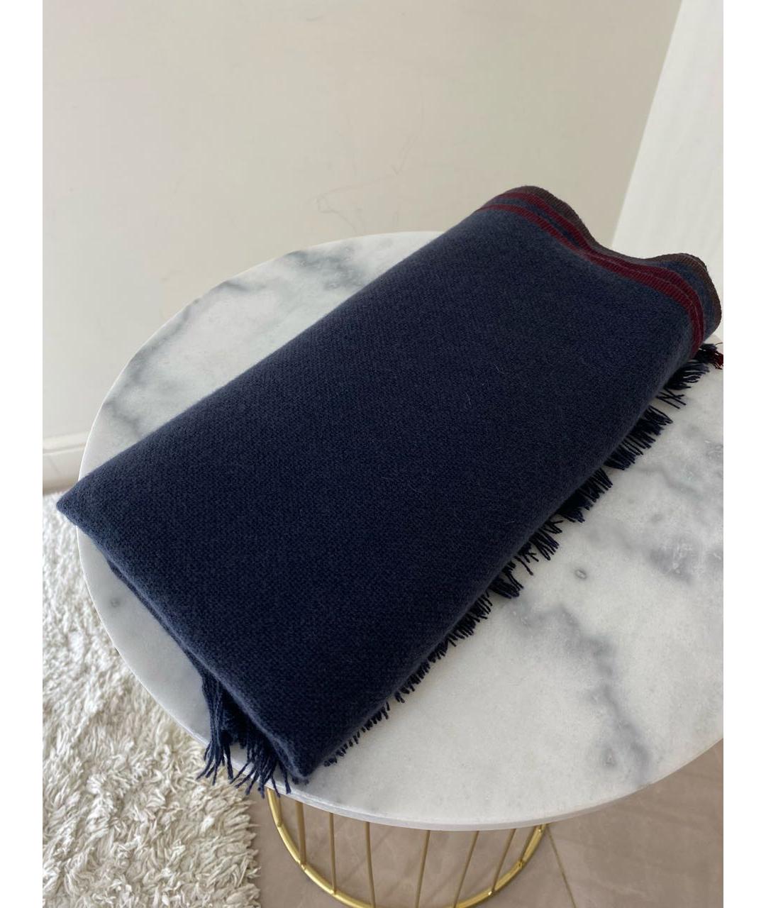 LORO PIANA Темно-синий кашемировый шарф, фото 7
