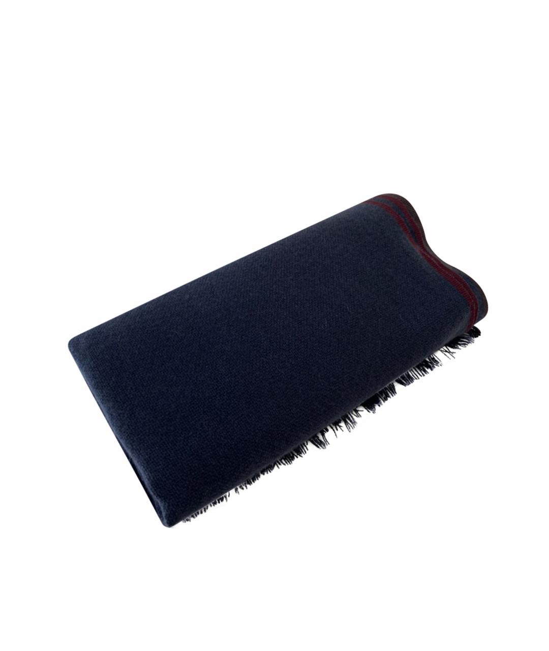LORO PIANA Темно-синий кашемировый шарф, фото 1