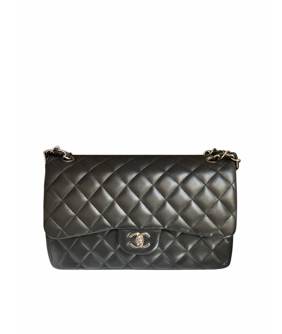 CHANEL PRE-OWNED Черная кожаная сумка через плечо, фото 1