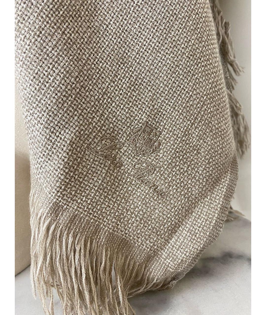 LORO PIANA Бежевый кашемировый шарф, фото 4