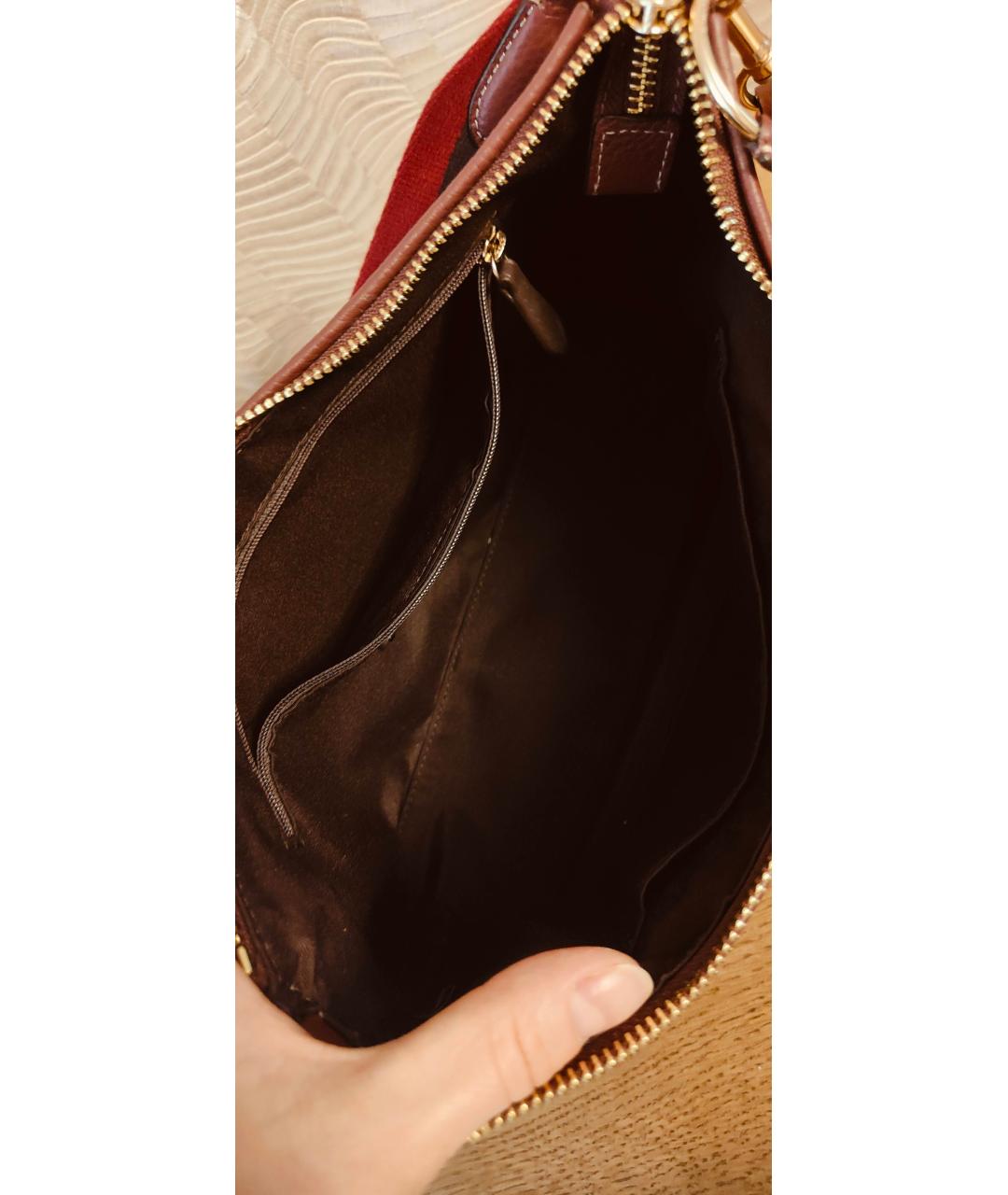 COACH Бордовая тканевая сумка через плечо, фото 9